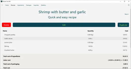 Recipe Cost 360 App Interface